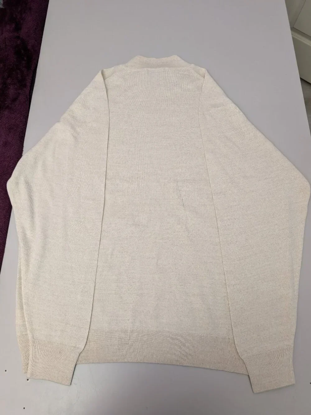 Christian Couture Untouchable Collection Cream Mock Neck Wool Blend Sweater 4XL